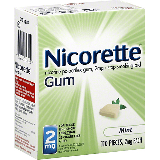 Nicorette Stop Smoking Aid, 2 Mg, Gum, Mint Personal Care Pasteur Pharmacy