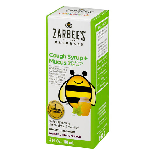 Zarbee's Naturals Children's Dark Honey Ivy Leaf Natural Grape Flavor Cough Syrup Mucus 4 Fl Oz Box Health & Beauty Pasteur Pharmacy