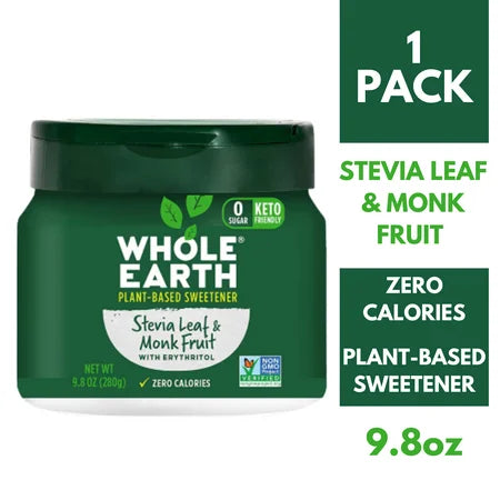 Whole Earth Stevia Leaf & Monk Fruit Plant-Based Sugar Alternative 9.8 oz Sugar & Sweeteners Pasteur Pharmacy