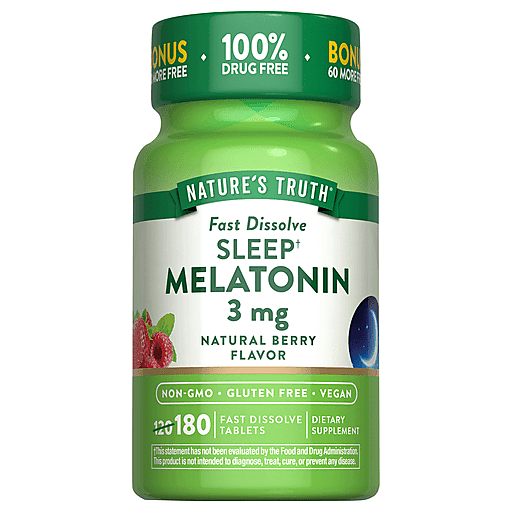 Nature's Truth Melatonin, 3 Mg, Fast Dissolve Tablets, Natural Berry Flavor Vitamins & Supplements Pasteur Pharmacy