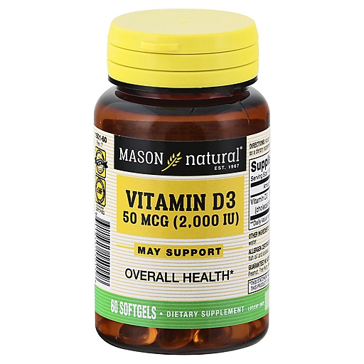 Mason Natural Vitamin D 2000 IU Softgels Ultra Strength - 60ct Vitamins & Supplements Pasteur Pharmacy