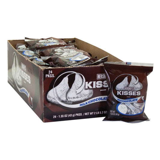 Hershey's Kisses Milk Chocolate - 1.5 oz Single Serve Bags, 24 Count Box Candy & Chocolate Pasteur Pharmacy
