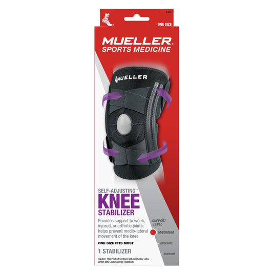 Mueller Self Adjusting Knee Stabilizer One Size Fits Most Black Camera Stabilizers & Supports Pasteur Pharmacy
