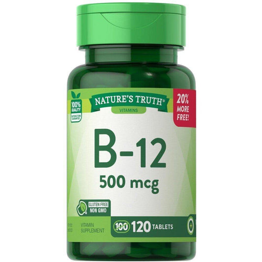 Nature's Truth Vitamin B 12, 500 Mcg, Tablets Vitamins & Supplements Pasteur Pharmacy