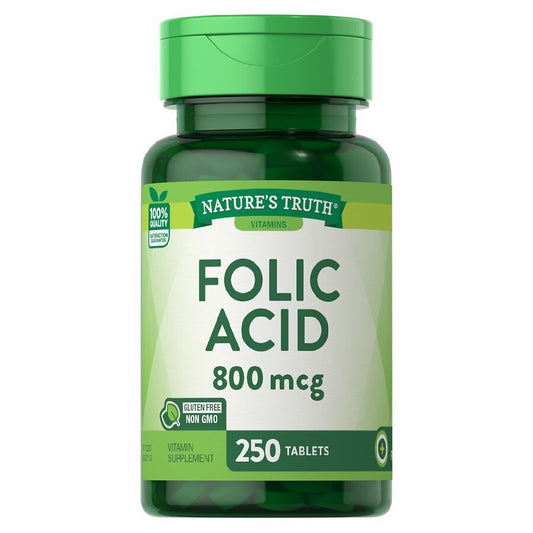Nature's Truth Tablets 800 Mcg Folic Acid 250 tablets Vitamins & Supplements Pasteur Pharmacy