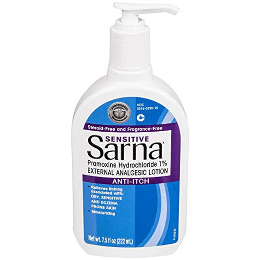 Sarna Lotion, Anti Itch, Sensitive, Steroid Free 7.5 Fl Oz Lotion & Moisturizer Pasteur Pharmacy