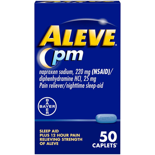 Aleve PM Pain Reliever/Nighttime Sleep-Aid Caplets 50 Ea Box Medicine & Drugs Pasteur Pharmacy