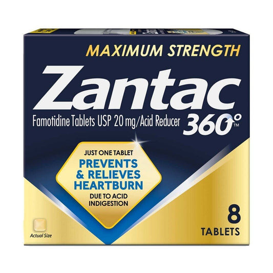 Zantac 360 Maximum Strength 20 Mg Acid Reducer 8 Tablets Personal Care Pasteur Pharmacy