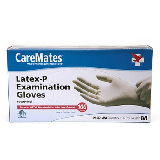 CareMates Latex Exam Gloves – Powder-Free & Non-Sterile – Medium, 100 ct Disposable Gloves Pasteur Pharmacy
