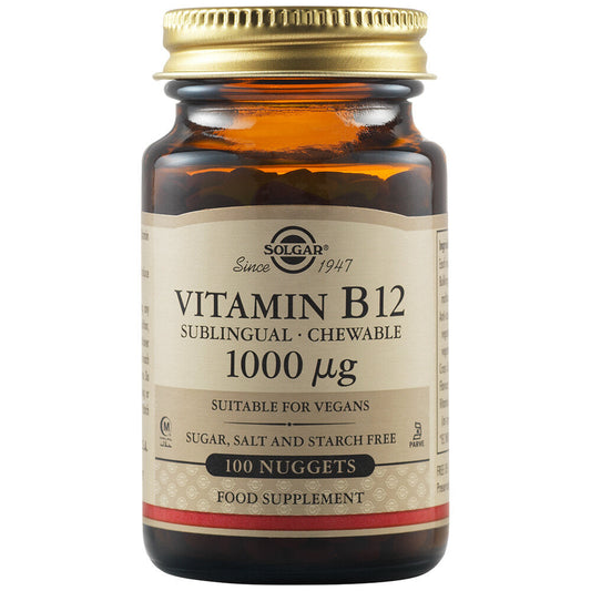 Solgar Sublingual Vitamin B 12, 1,000 Mcg, 100 Nuggets