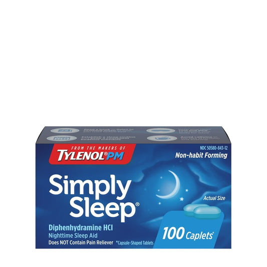 Simply Sleep Nighttime Aid Caplets - Diphenhydramine HCI - 100ct Health & Beauty Pasteur Pharmacy