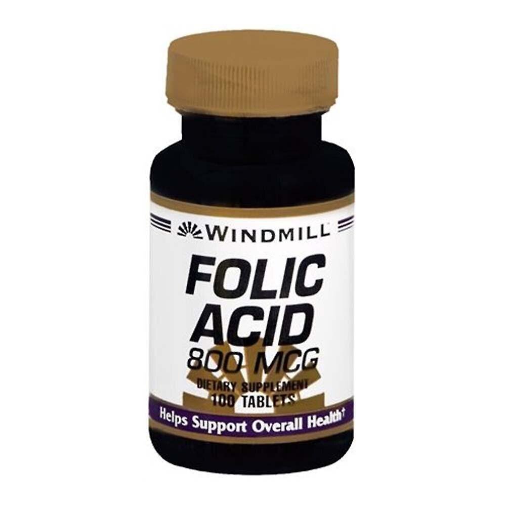 Windmill Folic Acid, 800 Mcg, Tablets Vitamins & Supplements Pasteur Pharmacy
