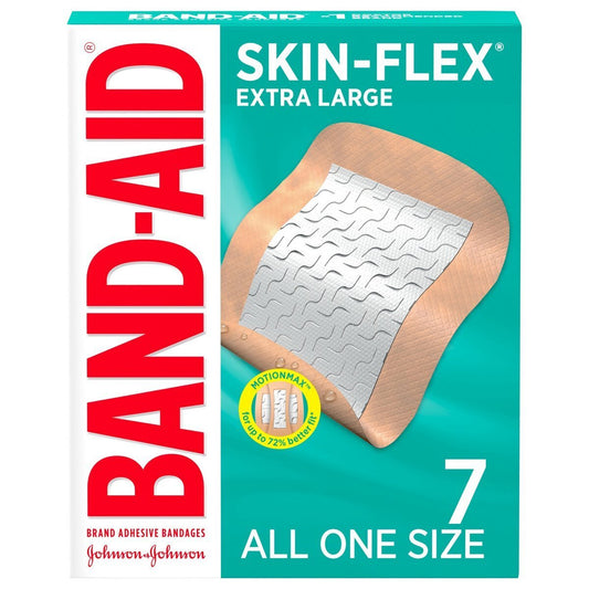 Band-Aid Skin Flex Adhesive Bandages Extra Large 7Ea First Aid Pasteur Pharmacy