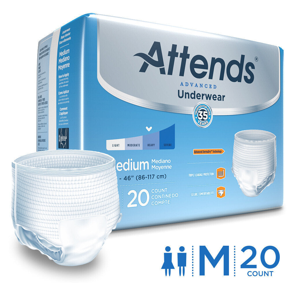 Attends Advanced Unisex Absorbent Underwear Heavy Absorbency - Medium Underwear Pasteur Pharmacy