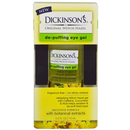 Gel para ojos desinflamante de hamamelis original de Dickinson's, 0.5 oz