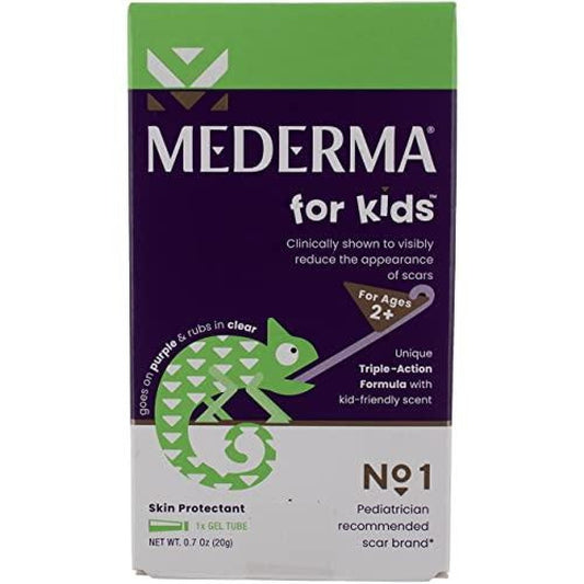Mederma Scar Gel For Kids, Reduces The Appearance Of Scars, 1 Pediatrician Recommended, Goes On Purple, Rubs In Clear, Kid Friendly, Grape Scent, 0.70 Oz First Aid Pasteur Pharmacy