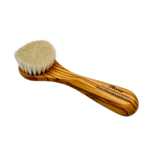 Dural Olivia Gesichtsmassageburste Face & Skin Brush Natural Goats Hair Olive Wood Skin Care Tool Pasteur Pharmacy