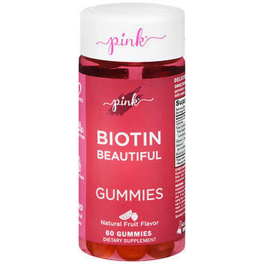 Pink Vitamins Biotin Beautiful Gummies - Natural Fruit - 60ct Vitamins & Supplements Pasteur Pharmacy