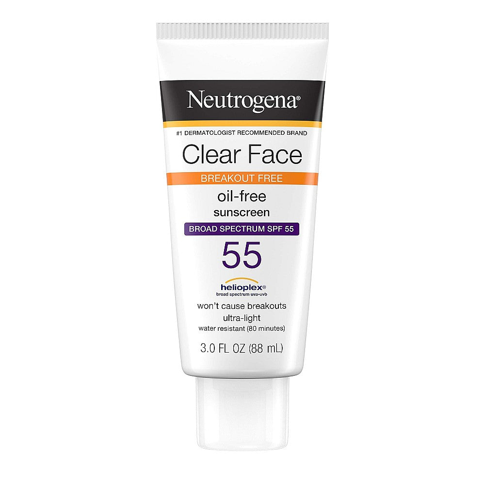 Neutrogena Clear Face Liquid Lotion Sunscreen For Acne-Prone Skin, Broad Spectrum SPF 50 UVA/UVB Protection, Oil-, Fragrance- & Oxybenzone-Free Facial Sunscreen, Non-Comedogenic, 3 Fl. Oz Sunscreen Pasteur Pharmacy