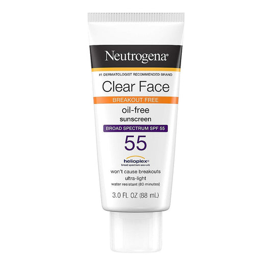 Neutrogena Clear Face Liquid Lotion Sunscreen For Acne-Prone Skin, Broad Spectrum SPF 50 UVA/UVB Protection, Oil-, Fragrance- & Oxybenzone-Free Facial Sunscreen, Non-Comedogenic, 3 Fl. Oz Sunscreen Pasteur Pharmacy