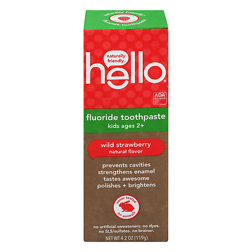Hello Toothpaste, Fluoride, Wild Strawberry, Kids Ages, 2+ 4.2 Oz