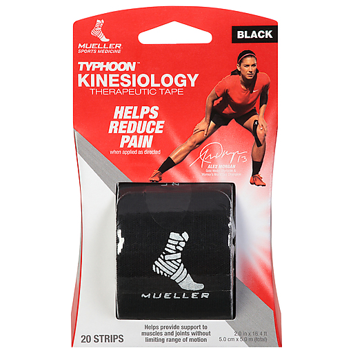 Mueller Typhoon Black Kinesiology Therapeutic Tape 20 Ea Blister Pack Soccer Pasteur Pharmacy
