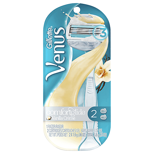 Gillette Venus Comfort Glide Vanilla Crème Razor And 2 Cartridges Razors & Razor Blades Pasteur Pharmacy