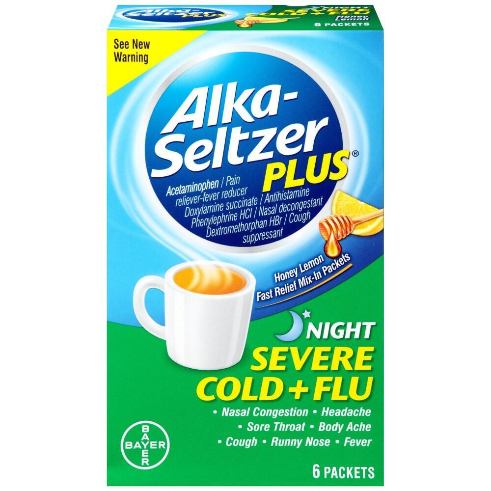 Alka-Seltzer Plus Severe Cold & Flu Night Honey Lemon Zest 6 Packets Health & Beauty Pasteur Pharmacy