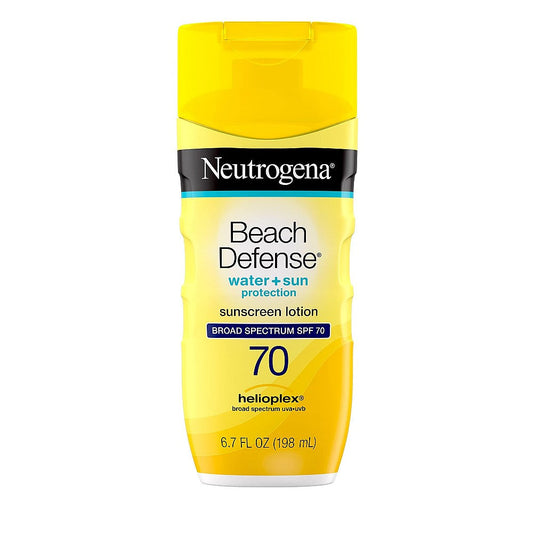 Neutrogena Beach Defense Water + Sun Protection Broad Spectrum SPF 70 Sunscreen Lotion 6.7 Fl. Oz. Bottle Health & Beauty Pasteur Pharmacy