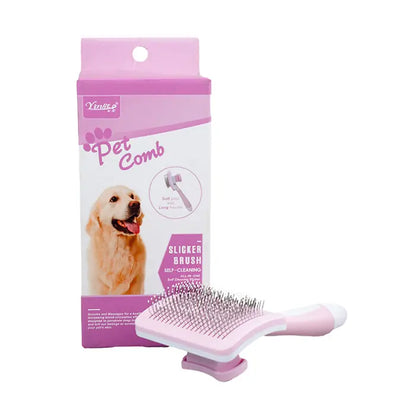 Brosse démêlante rétractable Orijin Yingte pour chats et chiens, rose, petite
