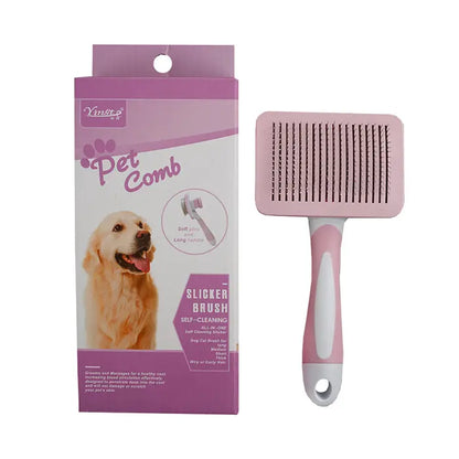 Brosse démêlante rétractable Orijin Yingte pour chats et chiens, rose, petite