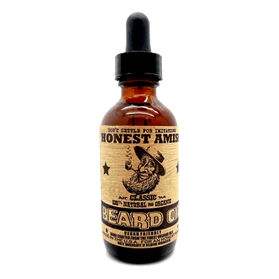 Honest Amish Classic Beard Oil bottle 2 oz Beard Oil Pasteur Pharmacy