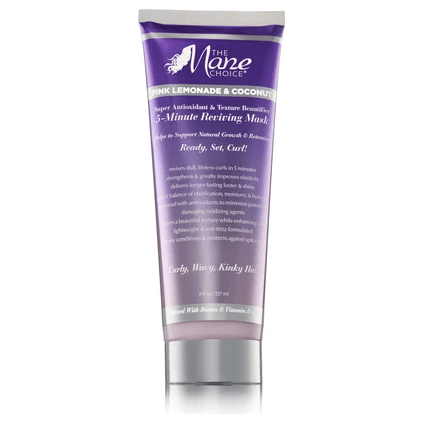 The Mane Choice Pink Lemonade & Coconut 5 Minute Reviving Mask Curl Reviver 8 oz Hair Mask Pasteur Pharmacy