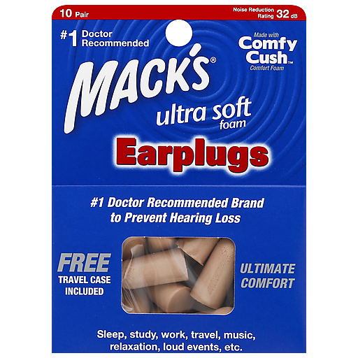 Mack's Ultra Soft Foam Earplugs - 20 Pair Bonus Pack, High Noise Reduction Earplugs Pasteur Pharmacy