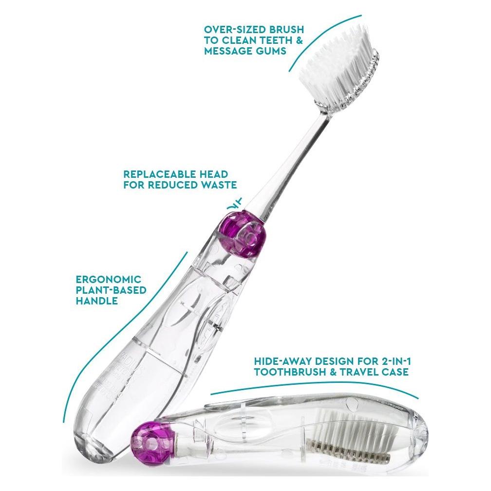 Radius Travel Soft Toothbrush Replaceable Head Toothbrush Pasteur Pharmacy
