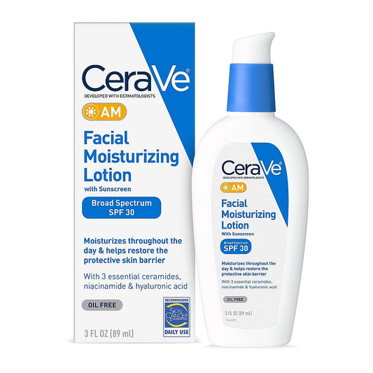 Lotion hydratante visage CeraVe AM FPS 30, 89 ml