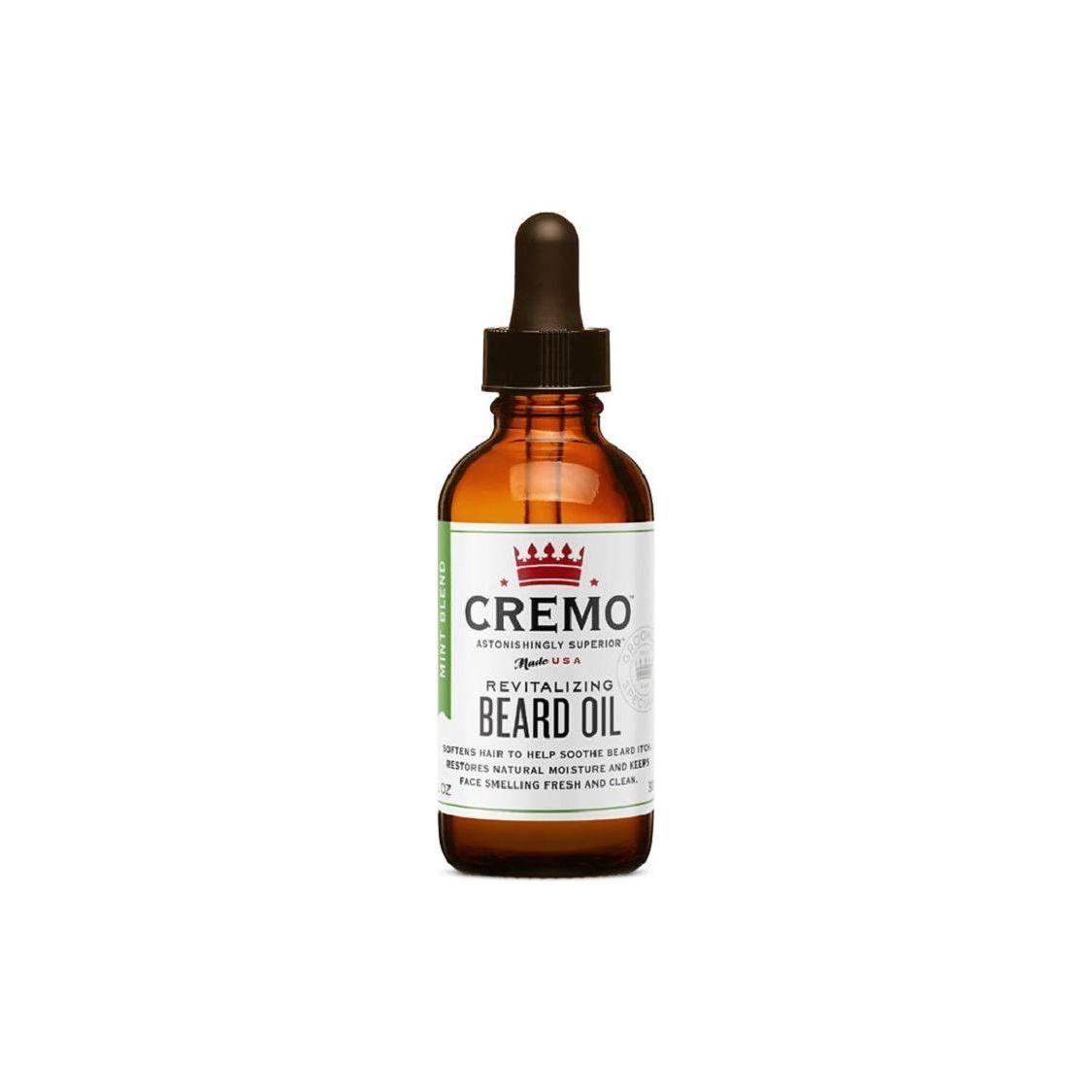 Huile à barbe revitalisante Cremo Arbre à thé et menthe, hydratante et adoucissante - 30 ml
