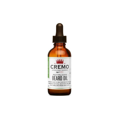 Huile à barbe revitalisante Cremo Arbre à thé et menthe, hydratante et adoucissante - 30 ml