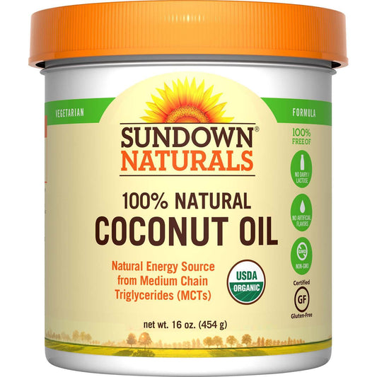 Sundown Naturals 100% Natural Organic Extra Virgin Coconut Oil - 16 Oz