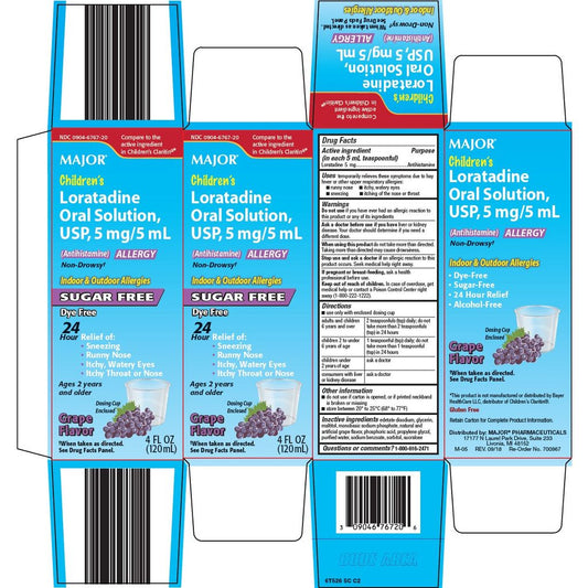 Major® Children's Loratadine Oral Solution – 5 mg/5 mL (120 mL) Medicine & Drugs Pasteur Pharmacy