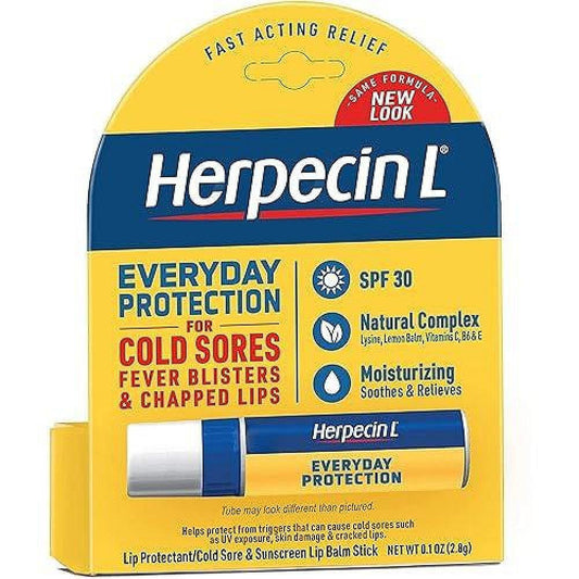 Herpecin L Cold Sore Lip Balm Stick, SPF 30, 0.1 Oz Lip Balms & Treatments Pasteur Pharmacy