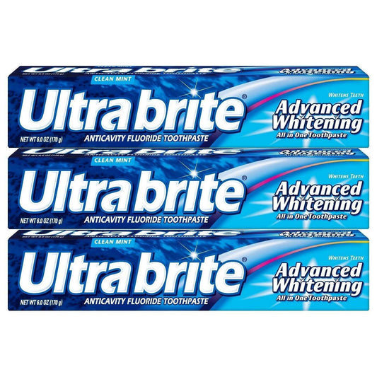 Ultra Brite Advanced Whitening Fluoride Toothpaste, Clean Mint - 6 Oz Toothpaste Pasteur Pharmacy