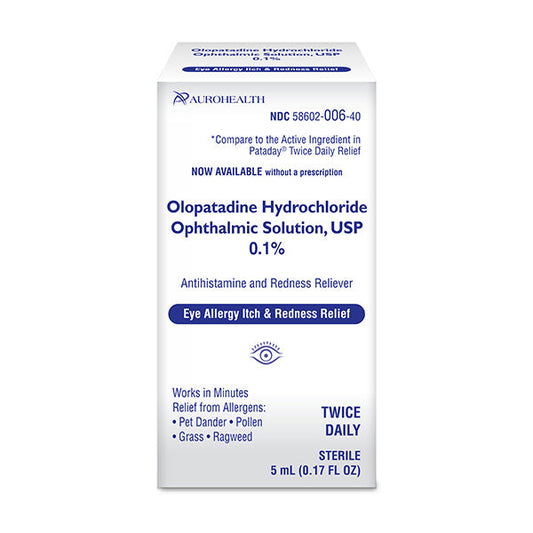 Aurohealth Olopatadine Hydrochloride Ophthalmic Solution USP 0.1% Contact Lens Solution Pasteur Pharmacy