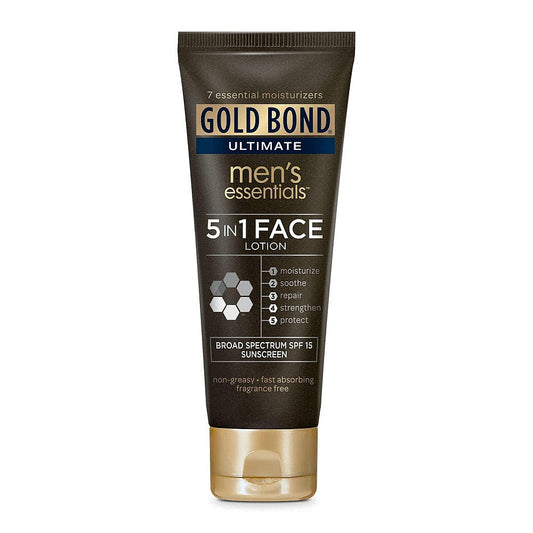 Gold Bond Ultimate Men's Essentials Broad Spectrum SPF 15 Sunscreen 5 In 1 Face Lotion