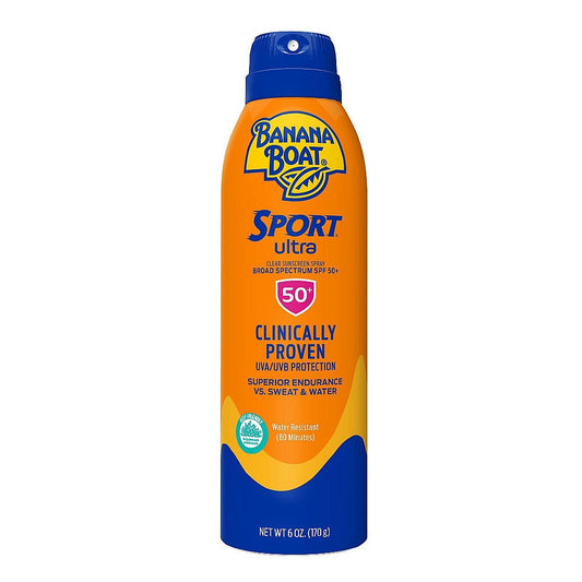 Banana Boat Sport Ultra Broad Spectrum Clear Sunscreen Spray, SPF 50+, 6 Oz Sunscreen Pasteur Pharmacy