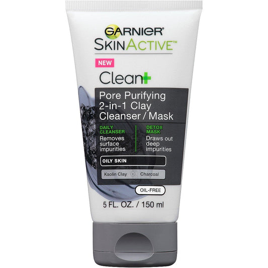Garnier Skinactive Clean+ Pore Purifying 2-in-1 Clay Cleanser/mask 5oz Skin Care Pasteur Pharmacy