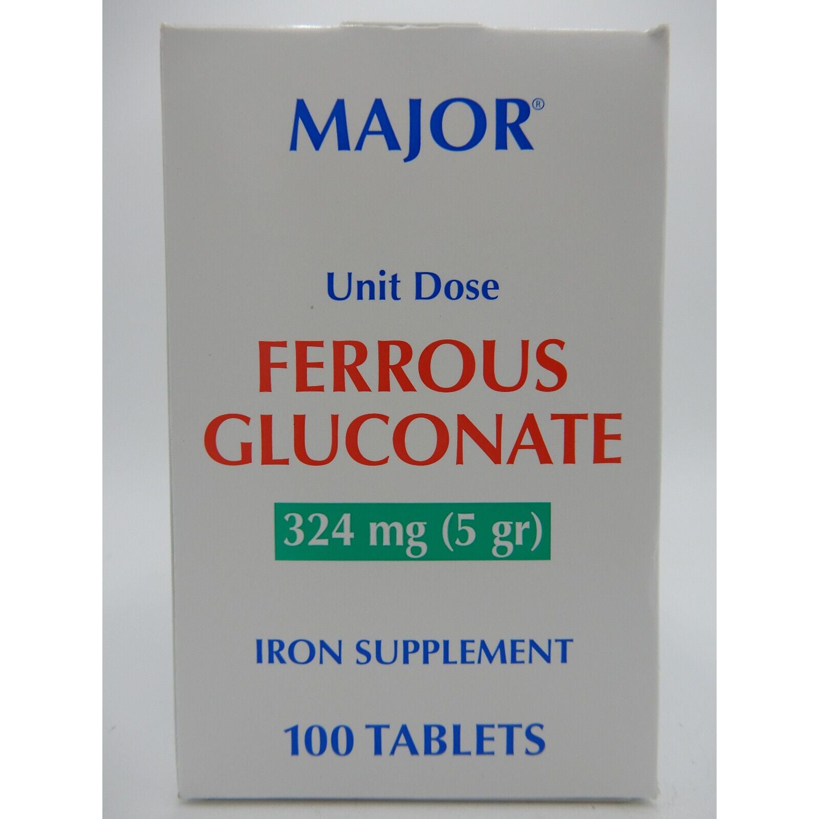 Major Ferrous Gluconate 324 Mg (5 Gr), 100 Unit DoseTablets 820555019001VL Sectional Sofa Units Pasteur Pharmacy