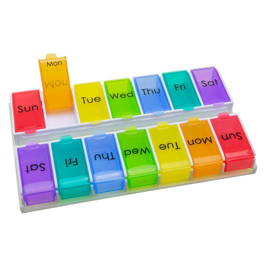 Ezy Dose® Weekly 14-Day Pill Organizer – Pop-Out Rainbow Compartments Health Care Pasteur Pharmacy
