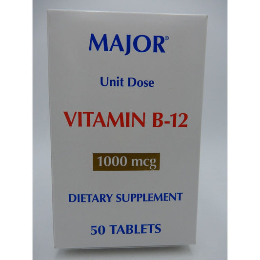 Major Vitamin B-12 1000 Mcg, 50 Unit Dose Tablets 820555006001VL Vitamins & Supplements Pasteur Pharmacy