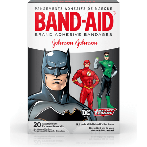 Band Aid Brand BAND-AID Adhesive Bandages, DC Comics Justice League, Assorted Sizes First Aid Pasteur Pharmacy